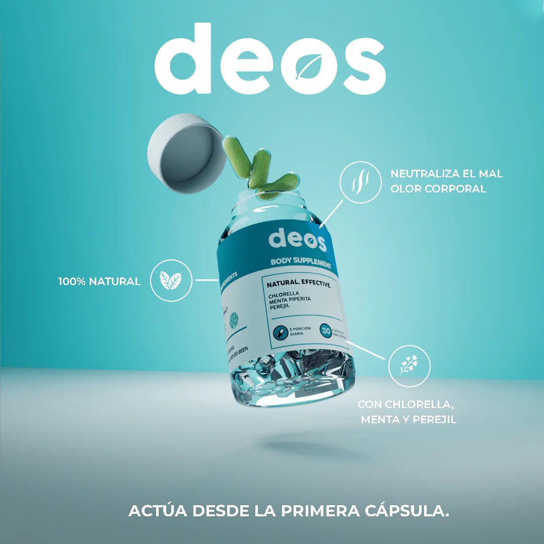 Desodorante natural DEOS 30 - Protege contra el mal olor - Sensación de frescura durante 24 horas