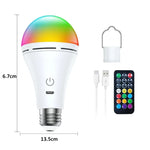 Bombilla LED Recargable USB con Táctil RGB — Luz Ambiental Sin Cables para el Hogar