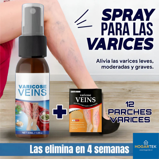 Spray para varices y parche vascular gratis (12 unidades) — Calma y descongestiona — Disminuye dolor y sensación de pesadez en 72 horas