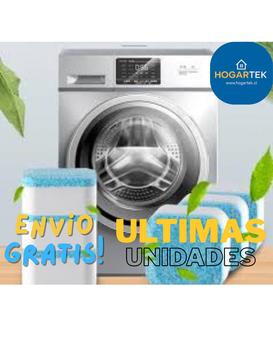 Limpiador en pastillas para lavadora (12 pastillas) - Limpieza profunda + mantenimiento - Previene obstrucciones y malos olores tras un ciclo sencillo de lavado.