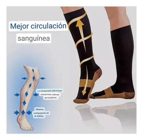 Calcetines Terapéuticos - Comprimen con Tecnología de Cobre - Pies sin dolor después de 12 horas de estar de pie