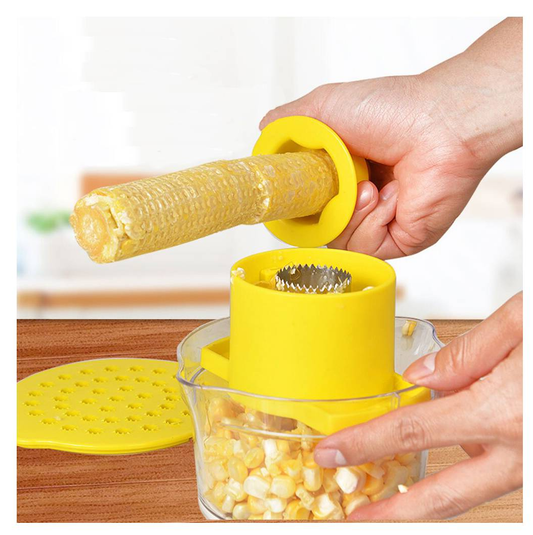 Desgranador 2 en 1 para choclos – Corta y almacena granos – Listo para cocinar o congelar en menos de 1 minuto