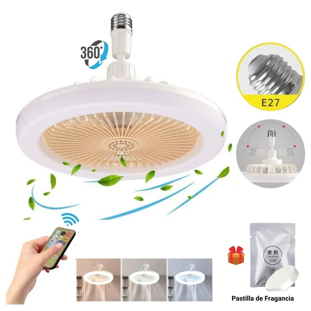 Ventilador de techo con luz - Iluminación regulable y control remoto - Luz y frescor perfectos al instante.