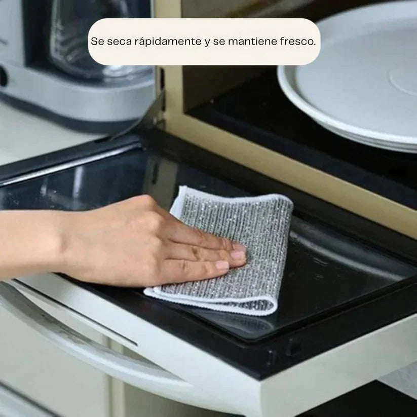 Paño SparkCloth Pro (Renovador de ollas gratis)- Limpieza rápida y efectiva - Vidrios y acero perfectos en una pasada